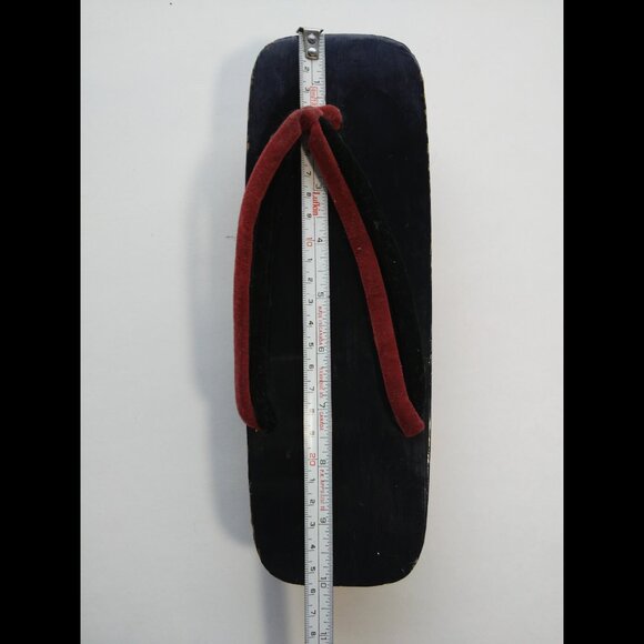 Vtg Japanese Shoes Traditional Geisha Geta Sandals Lacquered Wood Shinsaibashi - Picture 10 of 12